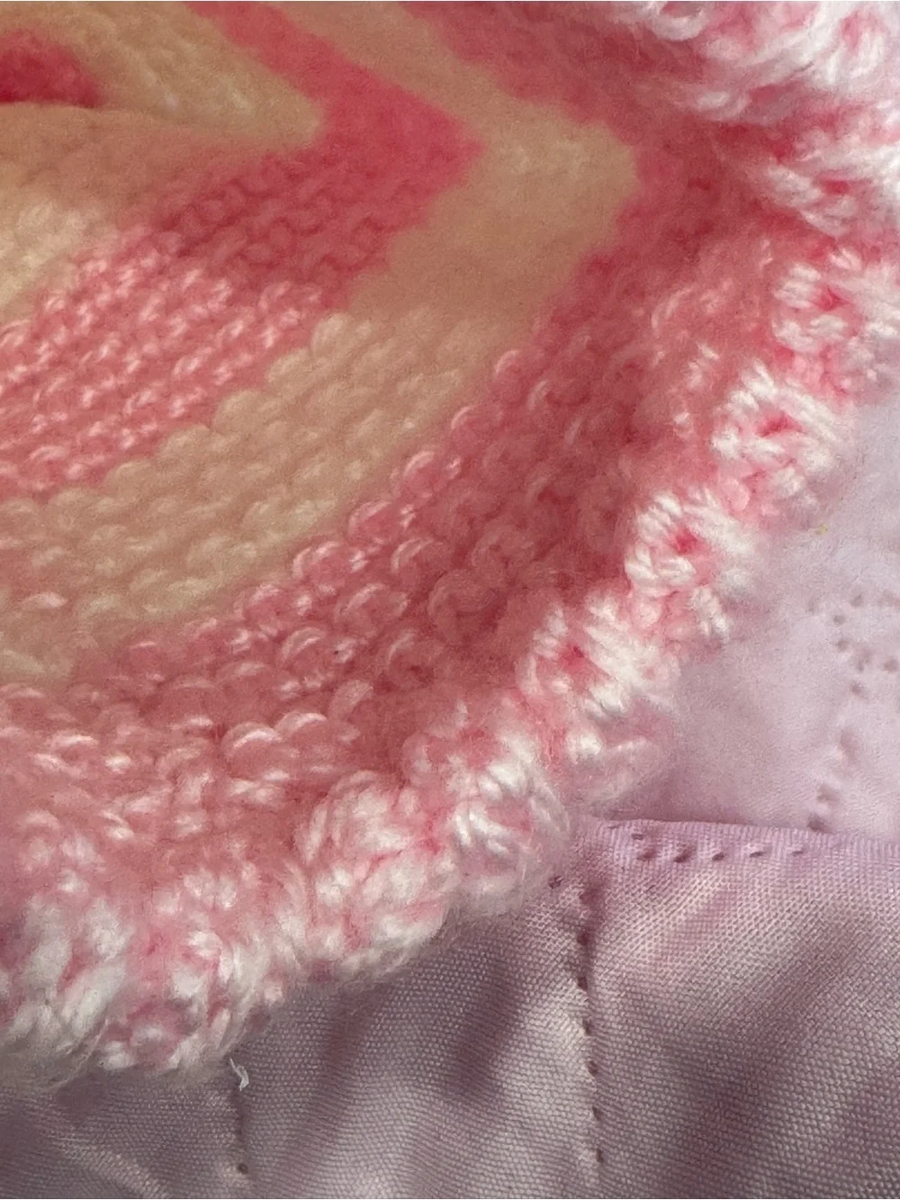 Pink & Cream Knit Pom Beanie for Kids